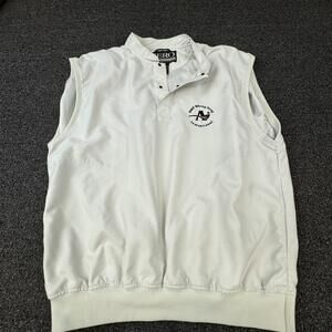 Zero Restriction Vest Mens M White Windbreaker Collared Lined Pockets Golf